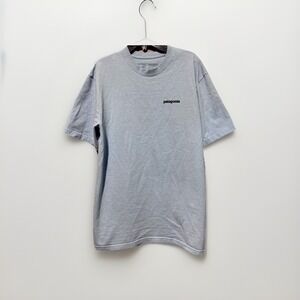 Patagonia Responsibili-Tee T-Shirt Small Blue Logo Graphic Recycled Y2K Eco Tee